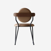 Upholstered Curvedspine support Chair Sturdy Metal Legs Upholstered Wooden Chair
