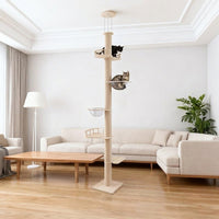 Cat Activity vertical climbing pole to Ceiling Pole, 7 Level Climbing Frame with Scratching Posts