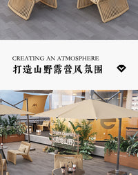 Outdoor Rattan Sofa Set with Umbrella, U-Shape, Aluminum and Iron Frame