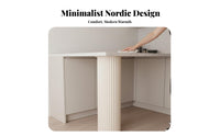 Fluted Oval Pedestal Baked Paint Finish Furniture Hardware Light Luxury Stylish Look Minimalist & Design for Adults, Cafe
