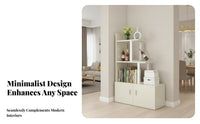 Standing Room Divider Multifunctional Partition Cabinet Privacy Screen Storage Unit Modern Stepped Design Suitable for Homeowners Students Bedroom