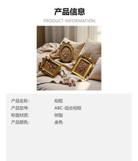 法式复古金色树脂相框摆台雕花蝴蝶结装饰画框客厅卧室床头挂画摆