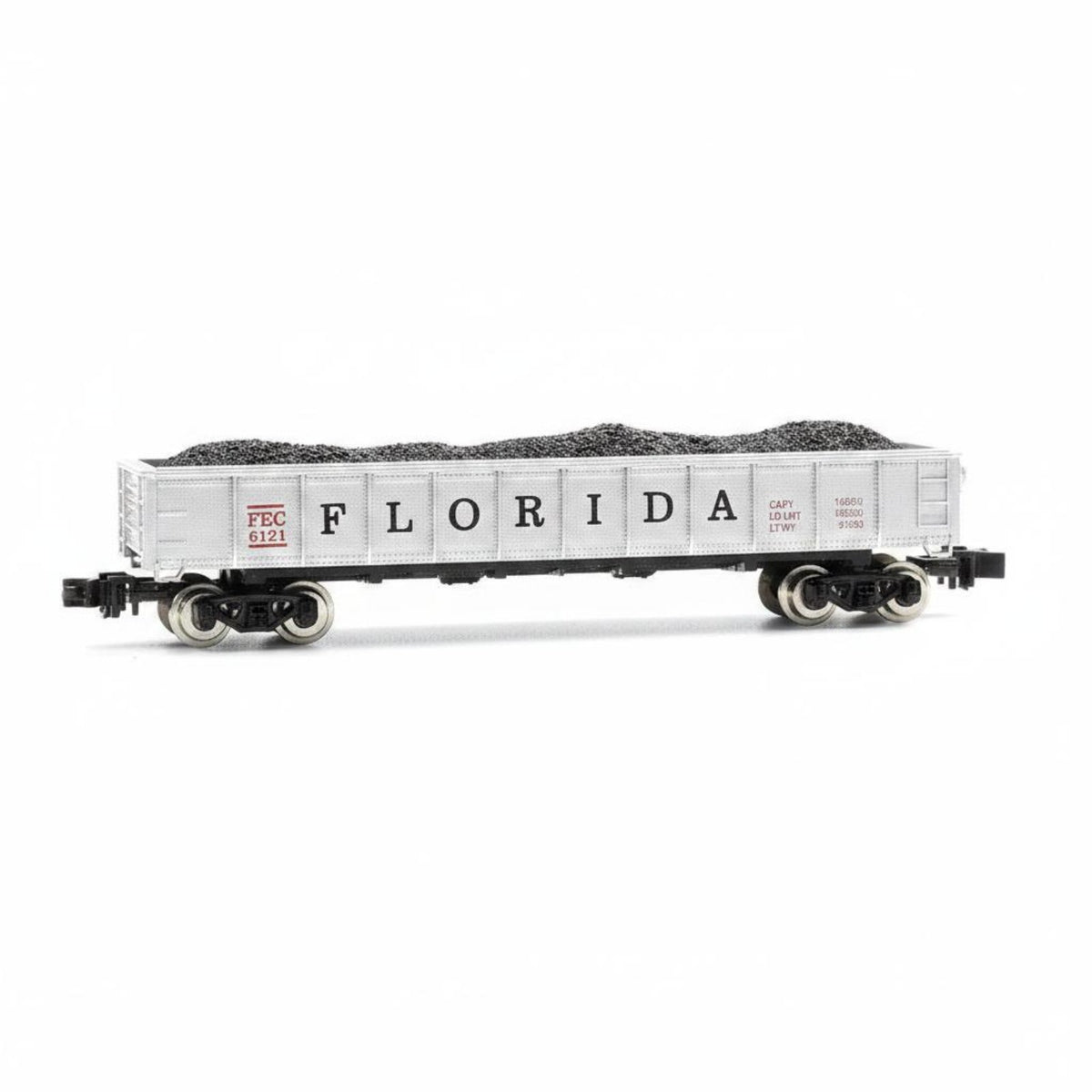 Detailed Lettering Florida FEC Carbon Car Exact Fit N Scale Freight Car Miniature Accessory Hopper Load Insert Easy Installation for Railway Collectors, Miniature Scene