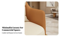 Curved Rear Club Chair Light Luxury Design Reception Sofa Comfortable Seating Sturdy Construction for Homeowners, Lobby, Bedroom