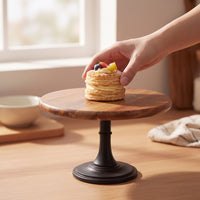 Elegant Wooden Cake Stand with Pedestal Round Pedestal Cake Stand Natural Sturdy for Party Planners