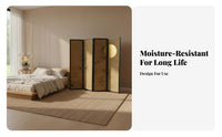 Foldable Multi-Panel Partition Traditional Chinese Aesthetic Oriental Art Panel Set Movable Folding Screen Bamboo and Landscape pattern for Interior Decorators, Studio Apartment Dwellers, Restaurant Owners, Bedroom, Dressing Area, Home away fromice