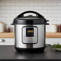 Stainless Steel Electric Pressure Cooker Digital Pressure Cooker with Removable Pot Programmable Multicooker Single-Touch for Home Cooks, Families, Kitchen, Countertop