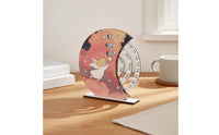 Rotary Enduring Desk Calendar Decorative Ornament Wooden Enduring Calendar Manual Rolling Date Display for Students, Kids
