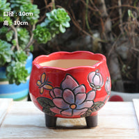 Hand-Painted Ceramic Succulent Planter Pot with Breathable Design