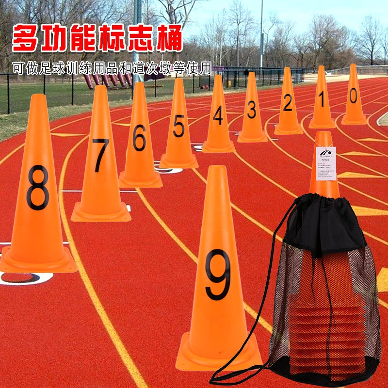 48cm Large Numbered Training Cones for Soccer Drills and Team Sports, Soft Obstacle Markers