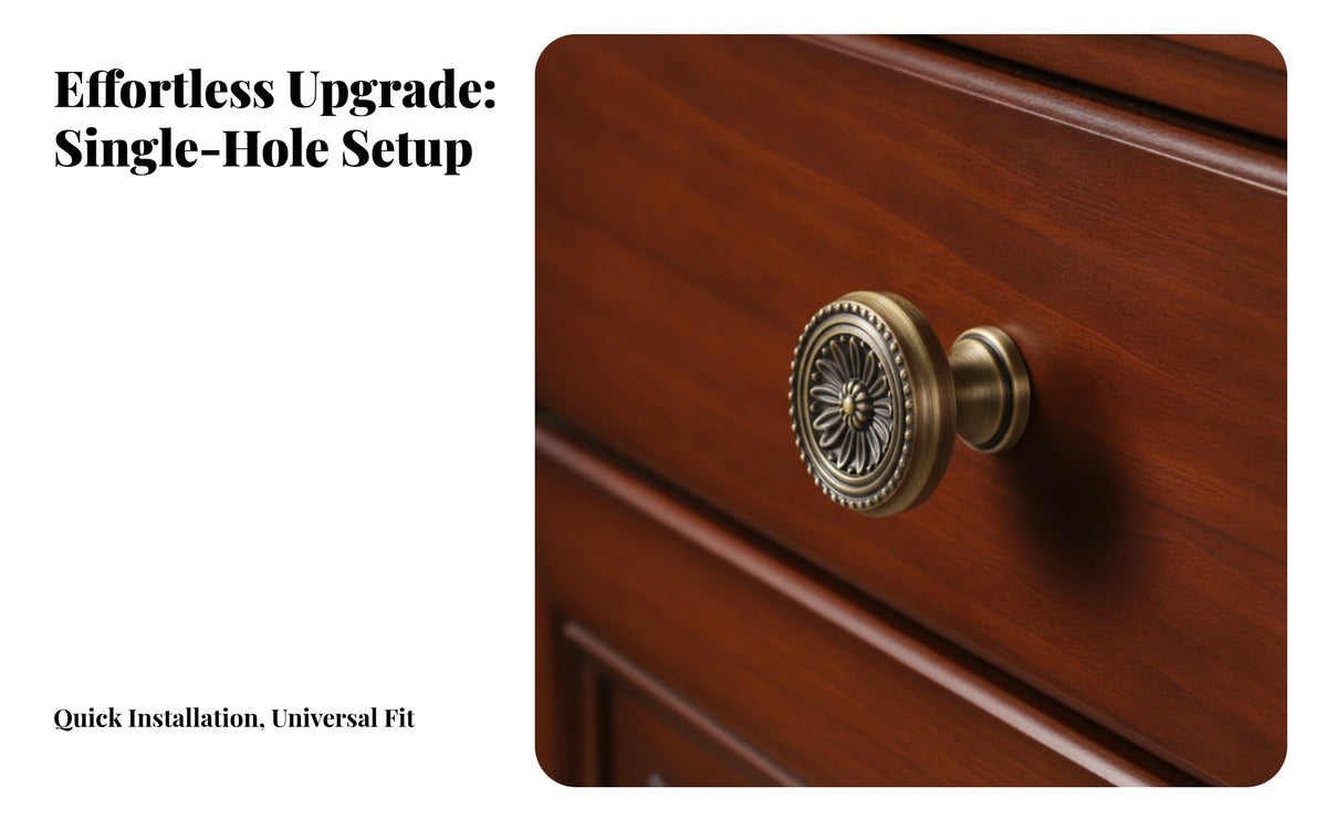 Single-Hole Vintage Furniture Knob