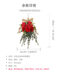 Eucalyptus Hanging Bouquet Wall Decoration with Dahlia, Fabric