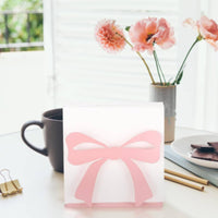Metal Napkin Stand Vintage Design Rosy Bow Tissue Holder Freestanding