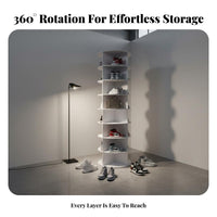 Rotating Shoe Rack Multifunctional 360° Revolving Shoe Rack Space Saving 360 Degree Rotating Shelf for Women, Fashion Lovers, Closet, Hallway, Bedroom