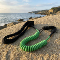 Paddle Board Leash with Belt Elastic Waist Leash with Coiled Cord Comfortable for Surfers, Stand-up Paddleboarding
