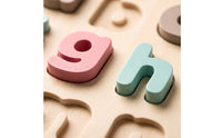 Wooden Letter Puzzle Educational Lowercase Letter Puzzle Pastel Toy for Preschoolers