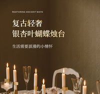 客厅餐桌轻奢中古北欧浪漫蜡烛晚餐装饰黄铜复古烛台摆件家用家饰