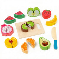 Pretend Play Culinary Items with Cutting Board Educational Culinary Play Props Cutting Interactive Display Fruit and Veggie Toy Set