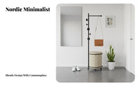 Mobile Coat Tree with Laundry Bin Unrestricted Standing Garment Stand Modern