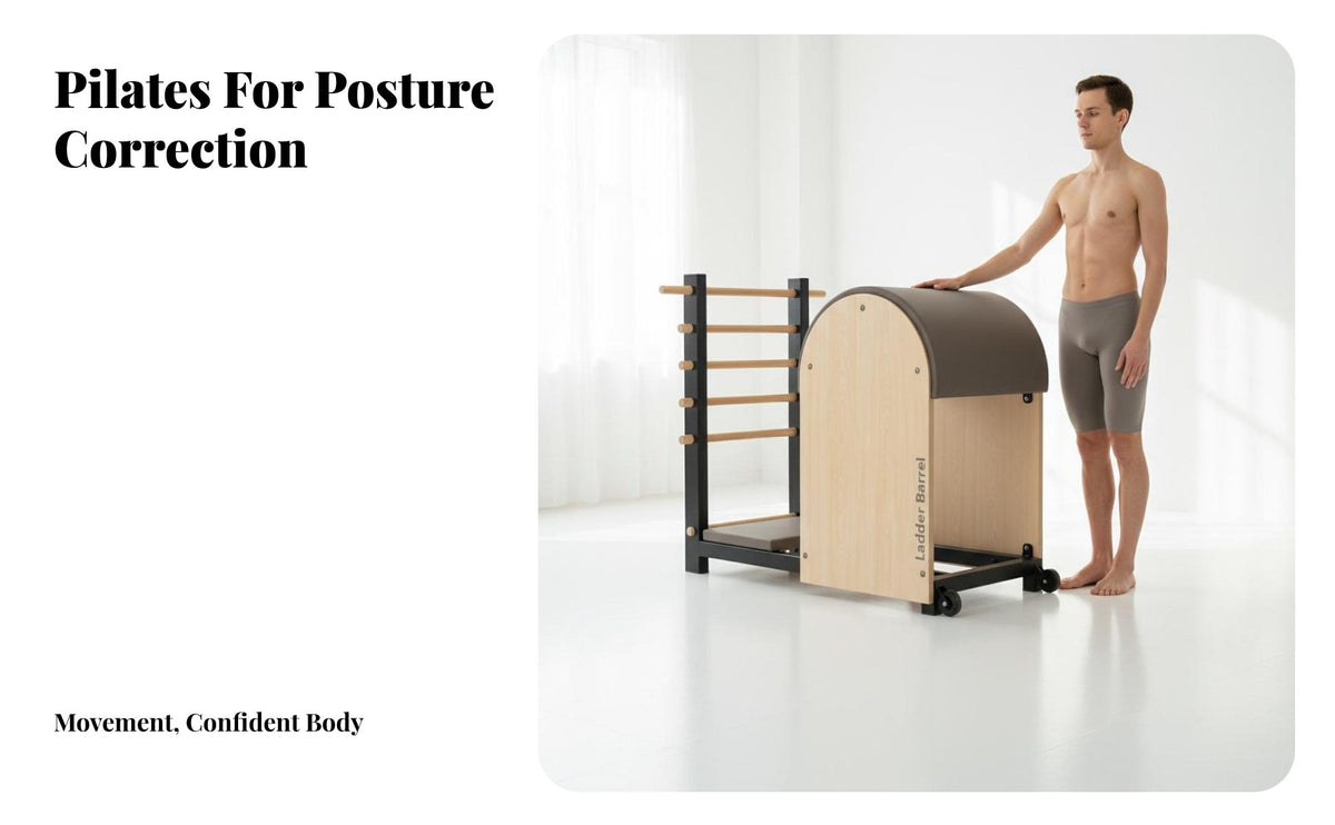 Solid Wood Construction Pilates Ladder Barrel Core Strengthening Posture Ion Barrel Stable and Long-Lasting Wooden Spine or Ergonomic Design for Home Gym Users, Adults, Mindful Movement Practice Studio