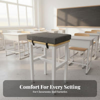 Thick Sponge Seat Pad Thickened Rectangle Seat Cushion Breathable Chair Cushion with Straps for Students, Classroom, Office, Dining Room