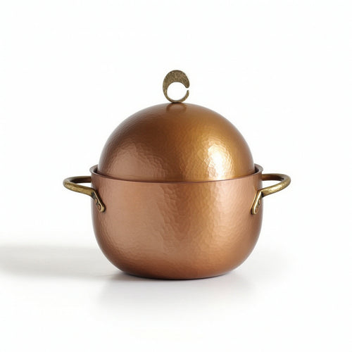 Hammered Metal Pot Compact Cookware Versatile for Table Serving