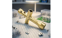 Gold Finish Mini Cross Wrench Hexagonal Openings Four-Way Socket Wrench Metal Hex Socket Spanner Compact Size