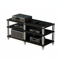 Audio Equipment Stand Stable Structure Audio Amplifier Stand Heavy Duty Amplifier Cabinet for Audiophiles, Home Theater Enthusiasts, Studio