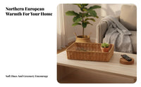 Woven Desktop Organizer Multi-Purpose Storage Basket Natural Design