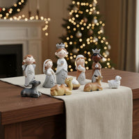 12 Pieces Christmas Manger Scene Figures Nativity Figurines charm Design Miniature Nativity Figurines for Living Room, Tabletop