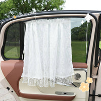 Lace Car Window Curtain Sun Protection Double Layer Car Heat Insulation Automotive Interior Accessory for Infants, Travel
