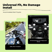 Motorcycle Tire Pressure tracking System, cordless Highaccuracy TPMS, External detector, Instant Pressure & Temperature Alerts, Waterproof, Universal Fit for 3-Wheel Motorcycles