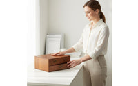 Hardwood Wood Desktop Organizer Space-Saving 3-Drawer Storage Box 3-Drawer Wooden Organizer Retro Design Vintage Desktop Storage