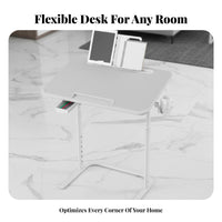 Adjustable C-Shaped Rolling Cart Waterproof Surface Mobile Furniture for Elderly