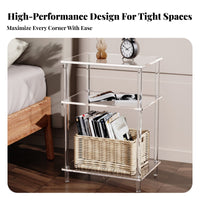 Clear C-Shaped Table Space-Saving Indoor Furnishing Modern Look for Small Spaces
