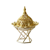 Middle Eastern Arabic Gold Metal Incense Burner Mini Handheld Home Decor