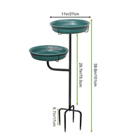 Bird Bath with Stake Metal Birdbath Ornamental for Lawn