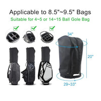 Guard Black Golf Bag Cover Water-Resistant Zippered Golf Bag Cover Easy to Fold Sports Accessory Lightweight for Golfers, Outdoors