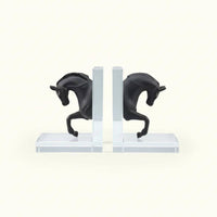 Horse Head Bookends Nordic Design Decorative Bookend Pair Transparent Acrylic