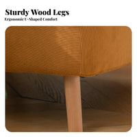 U-Shaped Armchair Upholstered Single Sofa Space-Saving Size Modern and Design for Adults, Balcony, Bedroom