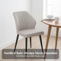 Upholstered Wooden Armchair Modern Design Upholstered Side Chair with Ribbed