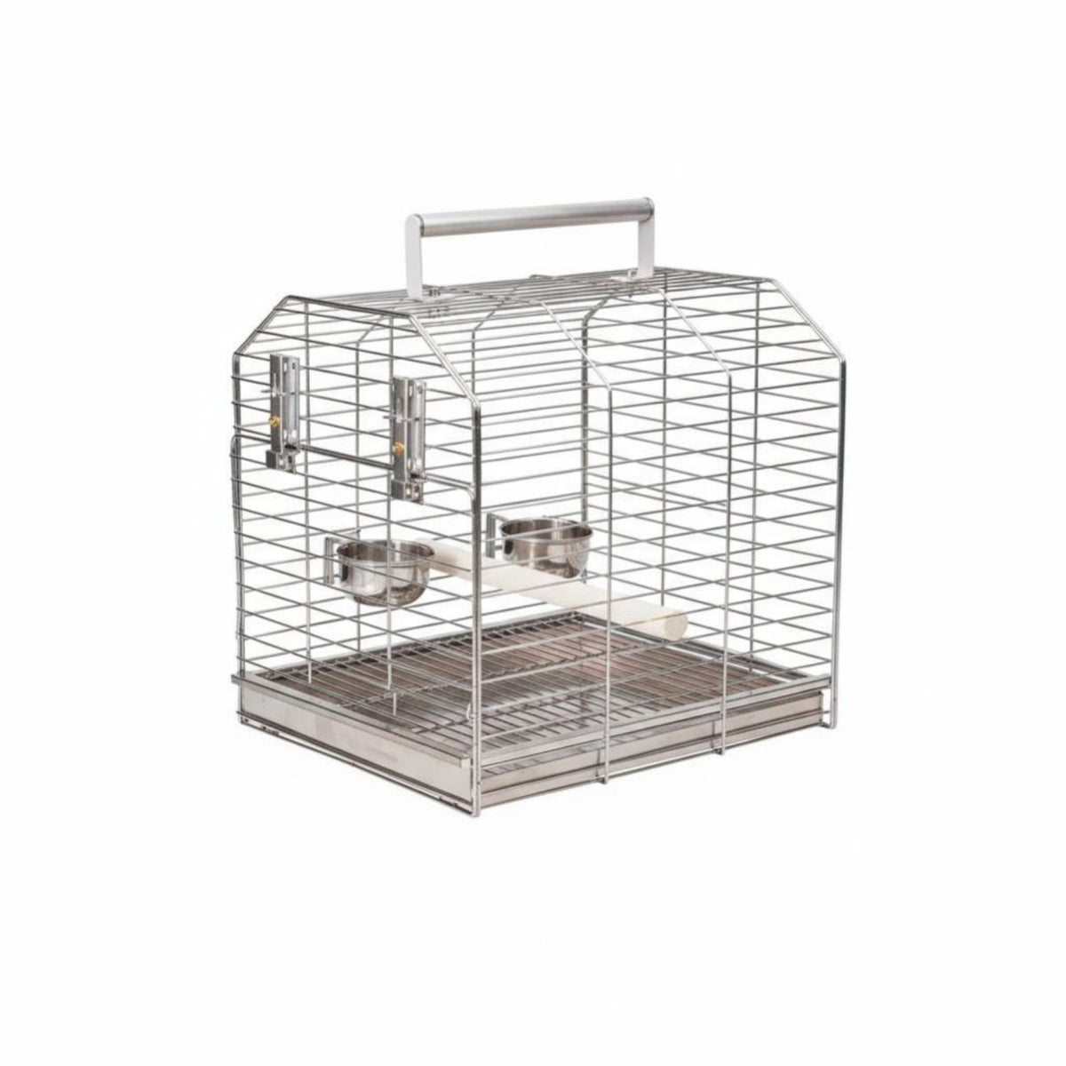 Stainless Steel Bird Enclosure Cage Rust-Resistant Portable Parrot Carrier Easy to Clean Portable Winged Transit Cage for Outdoor