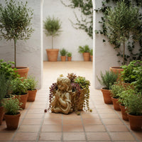Praying Angel Planter European Design Succulent Pot Statue Decorative Ornament