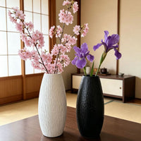 Plastic Ceramic-Look Vase Retro Style for Home Decor