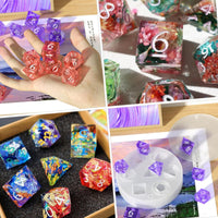 Resin Dice Casting Form Kit Geometric Dice Casting Form with Inserts Easy to Clean for Crafters