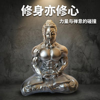 修身修心中式禅意肌肉佛树脂工艺品摆件创意家居装饰办公摆台定制