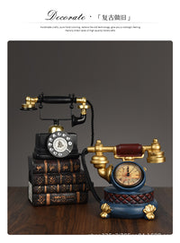 Vintage Telephone Resin Craft Ornament for Home Decor