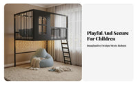 Space-Saving Castle Bed with Slide Multi-Functional children's Furniture Playful Design Playhouse Feature for children, Girls, Parents, Small Apartment, Bedroom, Indoor Play Area, Playroom