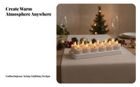 12 Pieces LED Tea Lights with Remote | Warm White, Tea Light Candles with Charging Base, Flickering, for Home Decor
