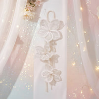 Lace Floral Hanging Ornament Lightweight Hanging Decoration with Pearls Elegant Pearl Garland Ornament for Florists